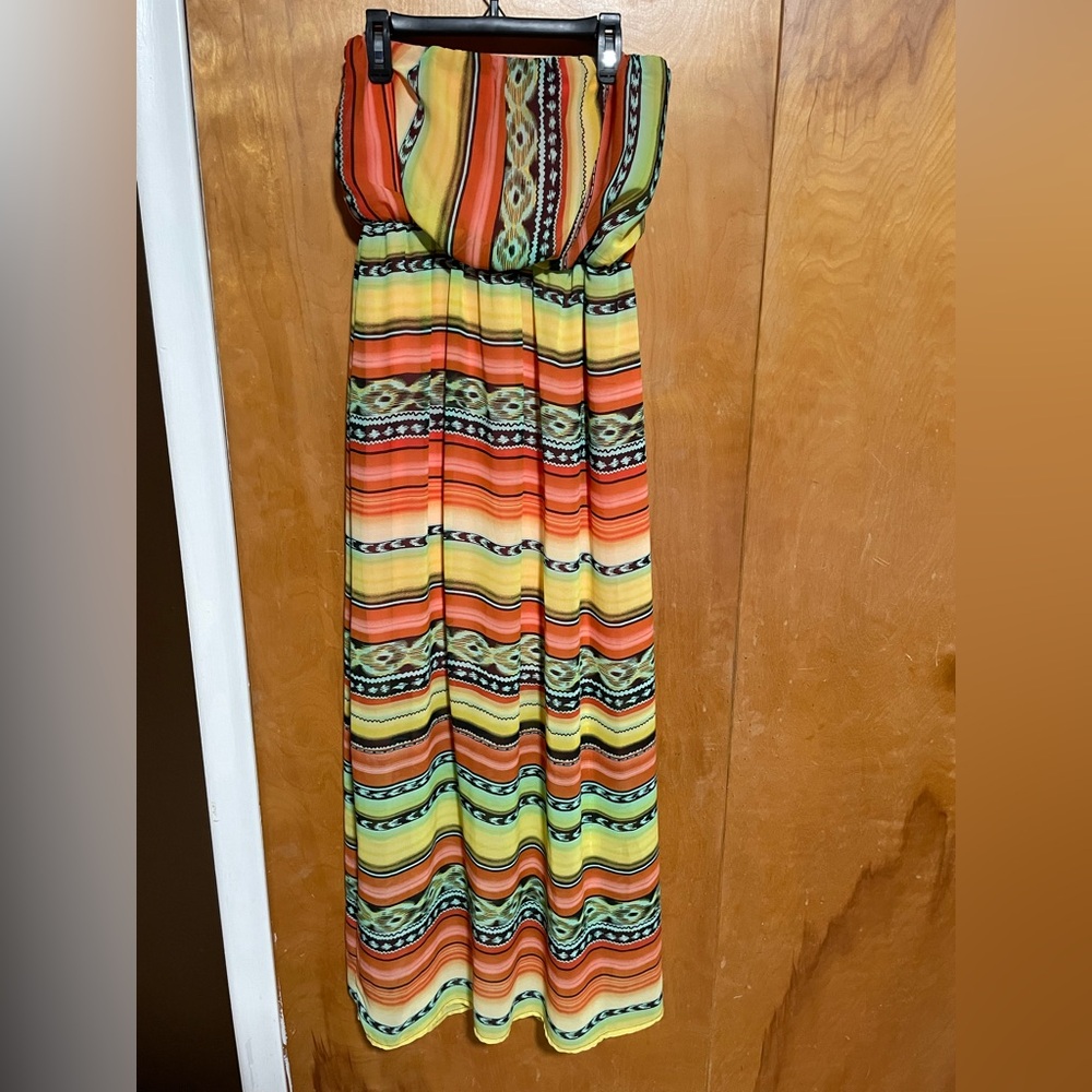 Women’s Ruby Rox Strapless multicolor Maxi Dress Size S